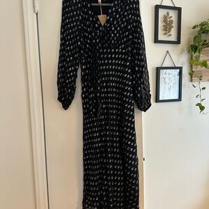 Boden Black and White Long Sleeve Dress
